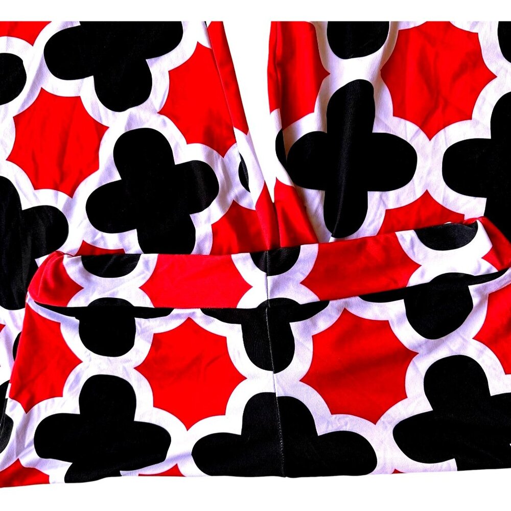 Polly Wolly Doodle Pants XL Red Black White Wide Legs Elastic Stretch Hi… - Picture 5 of 12